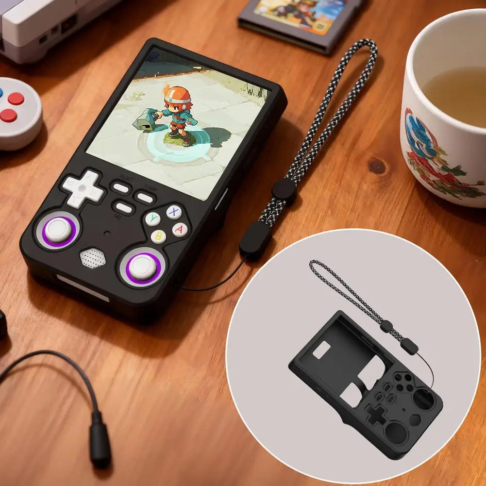 Silicone Case with Lanyard for R36 Ultra Handheld Game Console