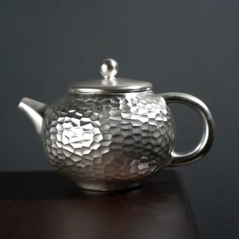 Silver-Plated Kung Fu Tea Set – Ceramic Teapot & 2 Cups Ceramic Tea Set Peaceful Pleasures Health and Wellness