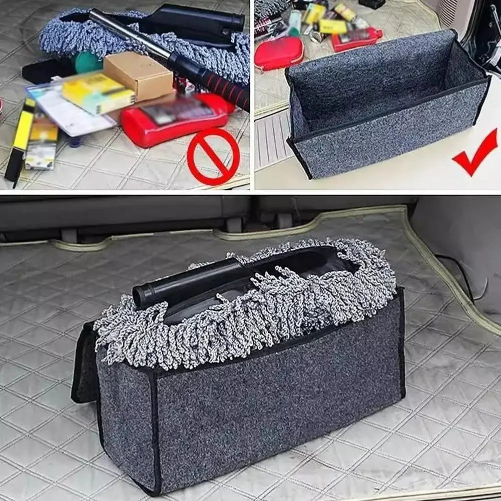 Large Anti Slip Compartment Boot Storage Organizer Tool Car Storage Bag Car Trunk Organizer Soft Felt Storage Box Accessories Peaceful Pleasures Health and Wellness