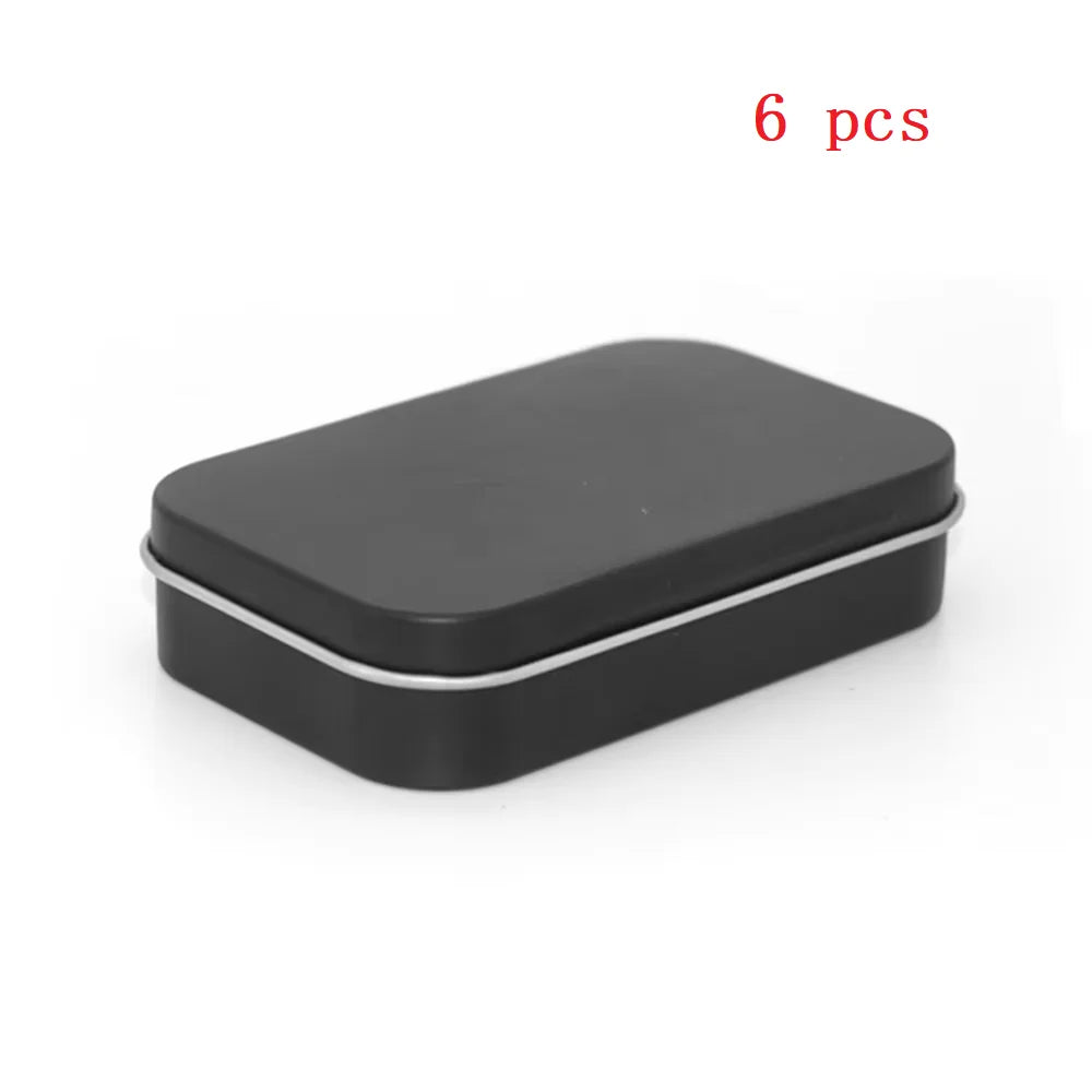 Metal Rectangular Empty Mini Tin Box Tinplate Push Candy Pill Cases Bins Jar Hinged Containers Small Organizer Storage Box Peaceful Pleasures Health and Wellness