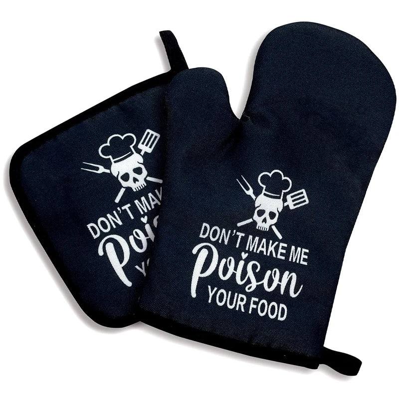 Funny Silicone Non-Slip Oven Mitts & Pot Holders Set