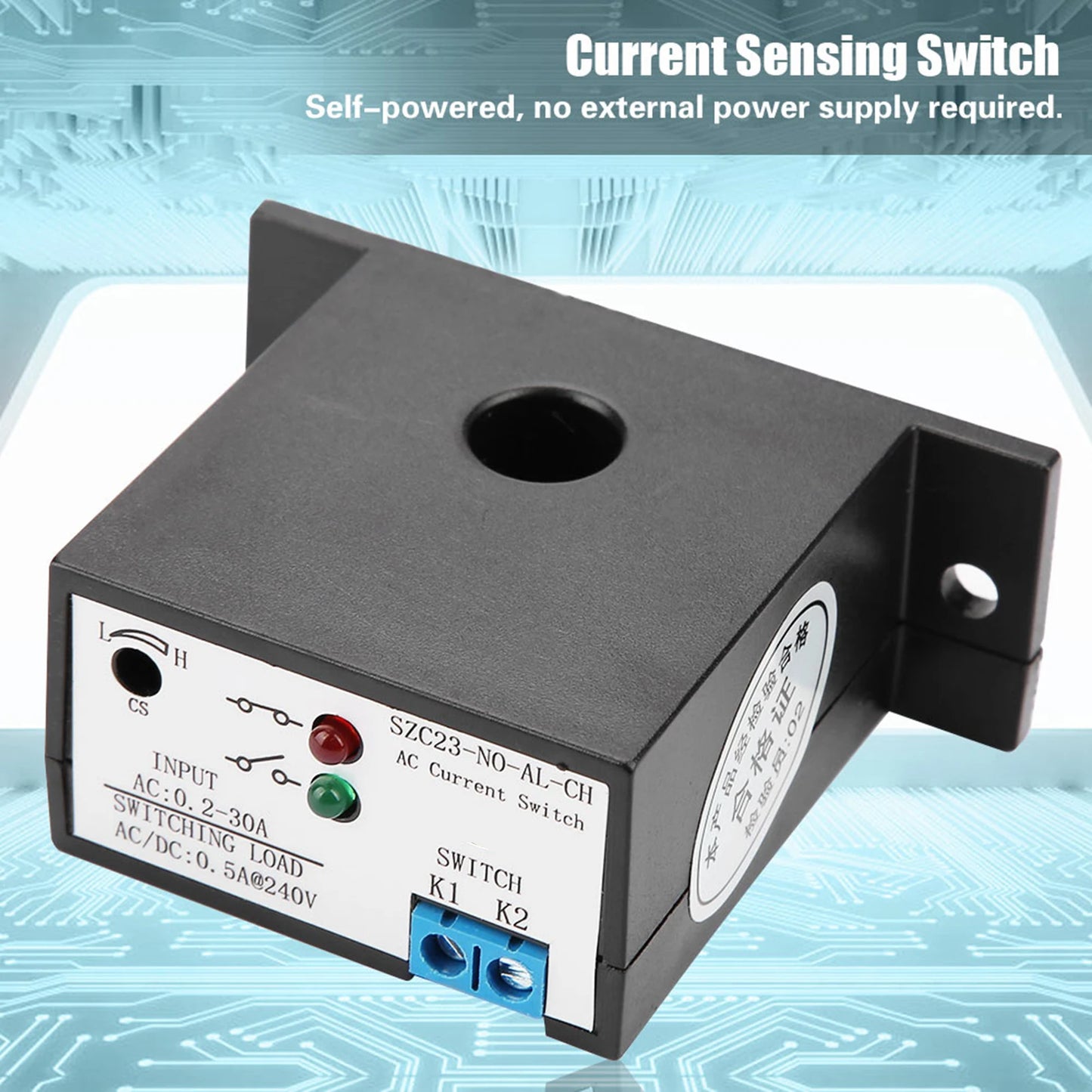 Current Sensing AC Current Sensing Normally Open Current Sensing Adjustable AC 0.2‑30A SZC23‑No AL‑CH Peaceful Pleasures Health and Wellness
