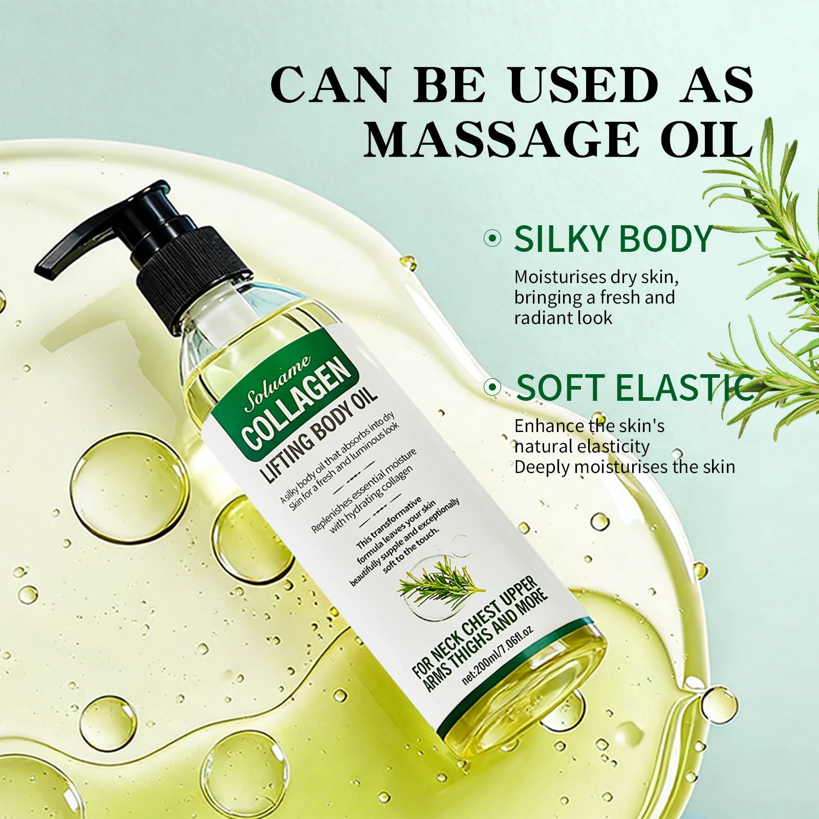 Collagen Lifting Body Oil for Hydrating and Firming Peaceful Pleasures Health and Wellness
