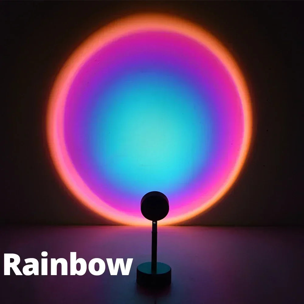 Sunset Rainbow LED Projector Lamp | USB Night Light for Home Decor
