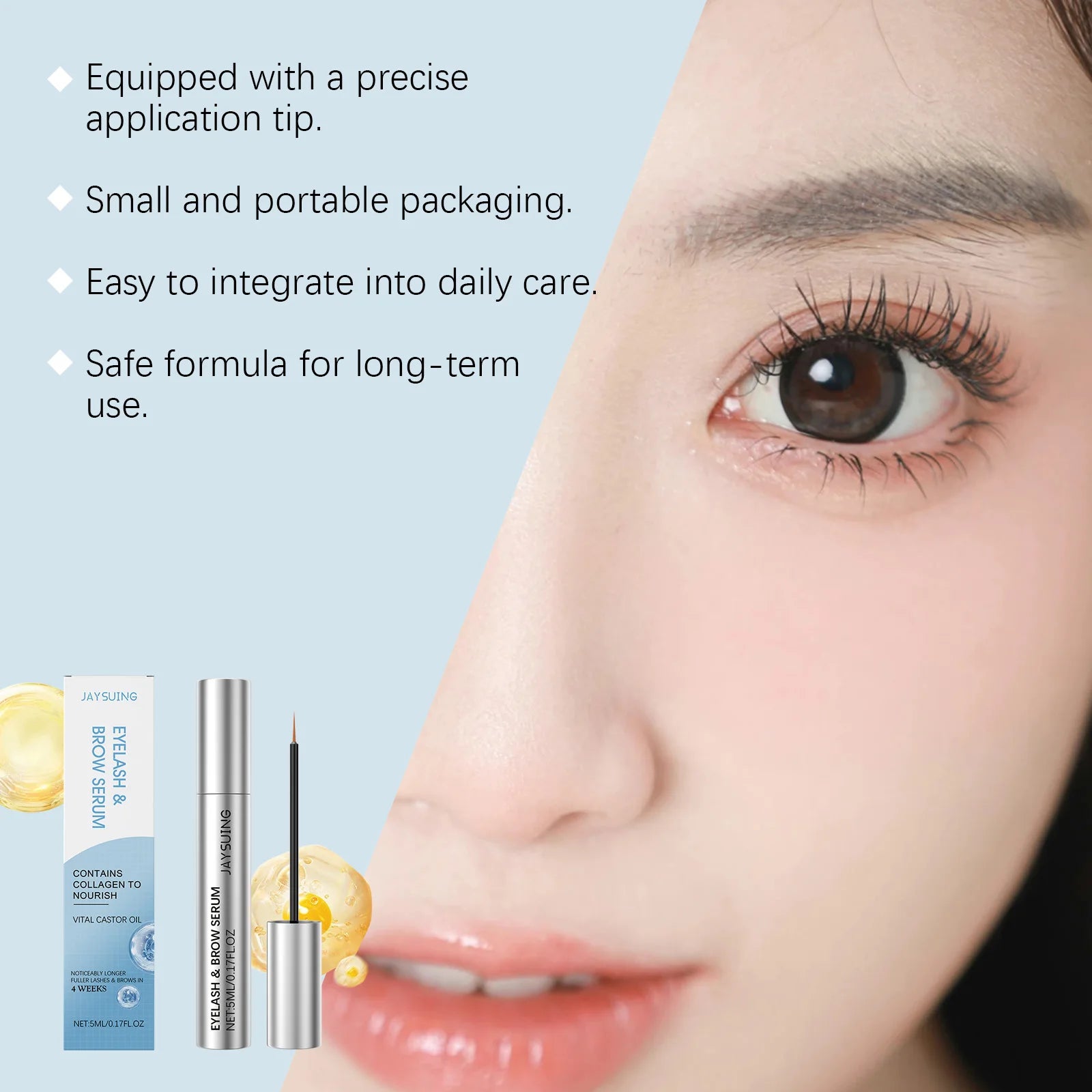 Eyelash Growth Serum Natural Ingredient Thicker Curling Lashes Lengthening Lifting Nourishing Moisturize Eyebrows Enhancer Serum Peaceful Pleasures Health and Wellness