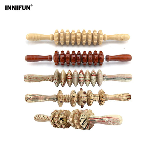 Wood Gear Body Massage Stick Roller – Leg & Thigh Massager Body Massage Roller Peaceful Pleasures Health and Wellness