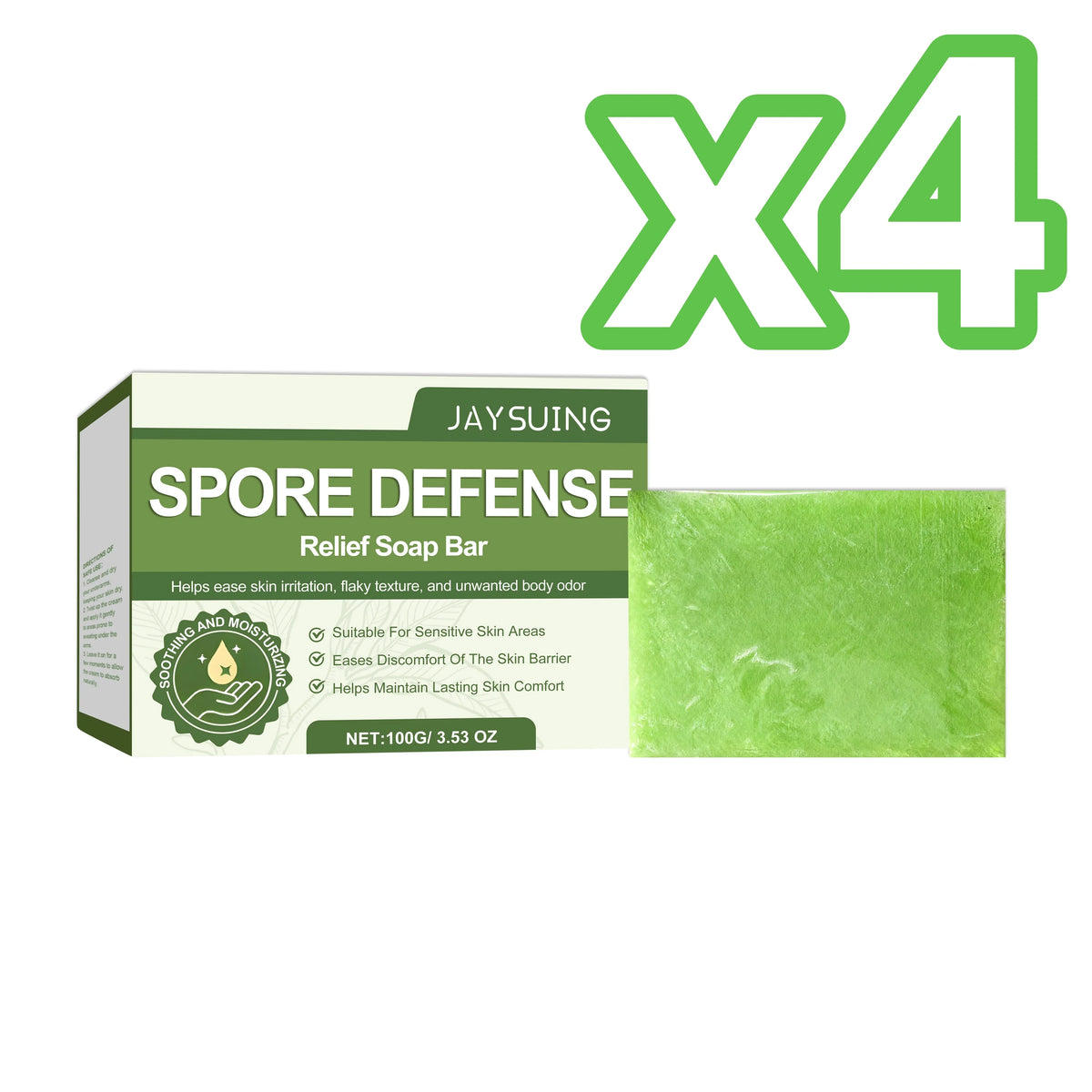 Aloes Tea Tree Soap Natural Extract Mild Clean Refresh Soothe Repair Body Skins Gentle Moisturize Skin Friendly Body Wash Soap Peaceful Pleasures Health and Wellness 100g Boxed X 4PCS
