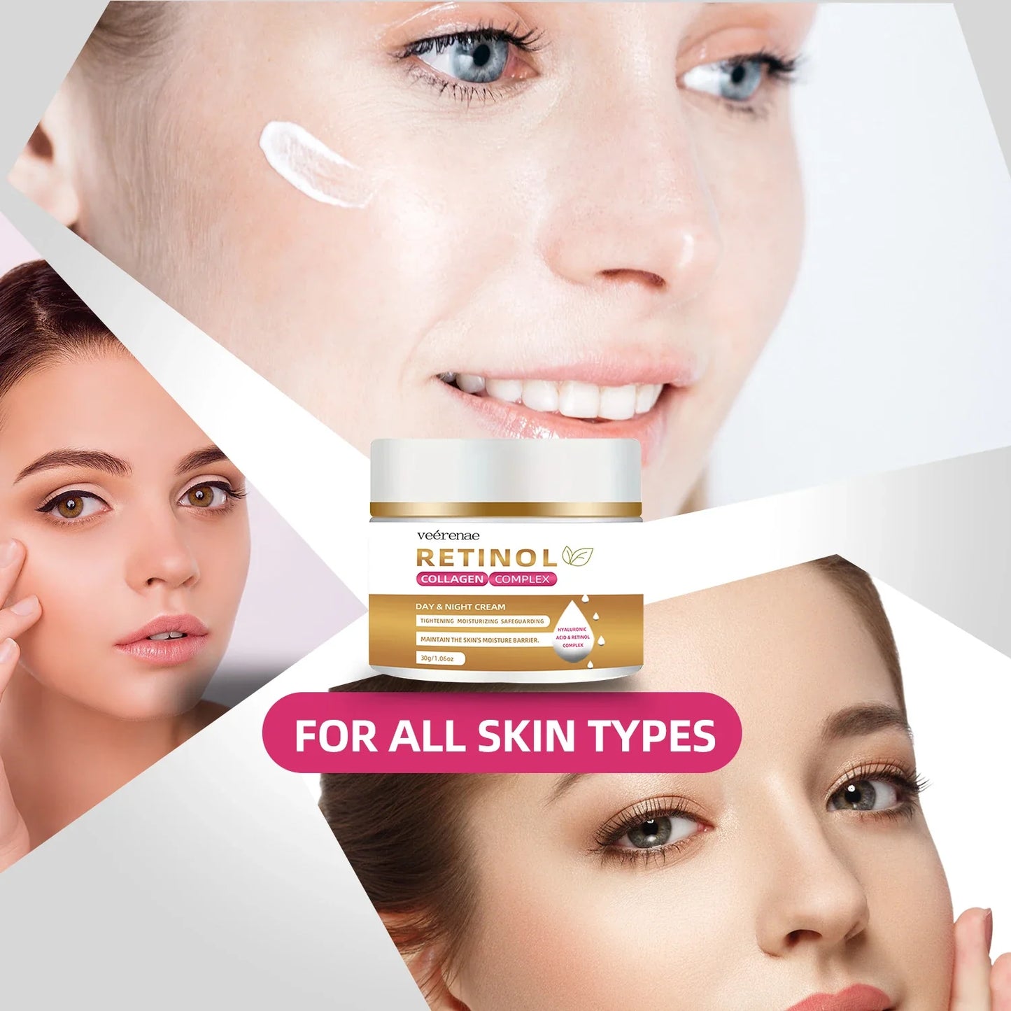 Veérenae Retinol Collagen Cream – Alcohol-Free 24H Moisturiser