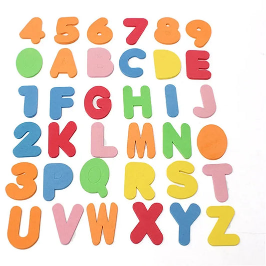 36-Piece Kids Vinyl Sticker Set – Letters, Numbers, Hearts & Stars Kids Craft Stickers Oasis Select