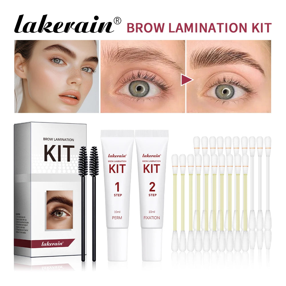 Lakerain Brow Lamination Kit Semi-Permanent Full Thick Lamination Brows Lifting Perming Setting Cream Tools Set Salon Home Use Peaceful Pleasures Health and Wellness KIT