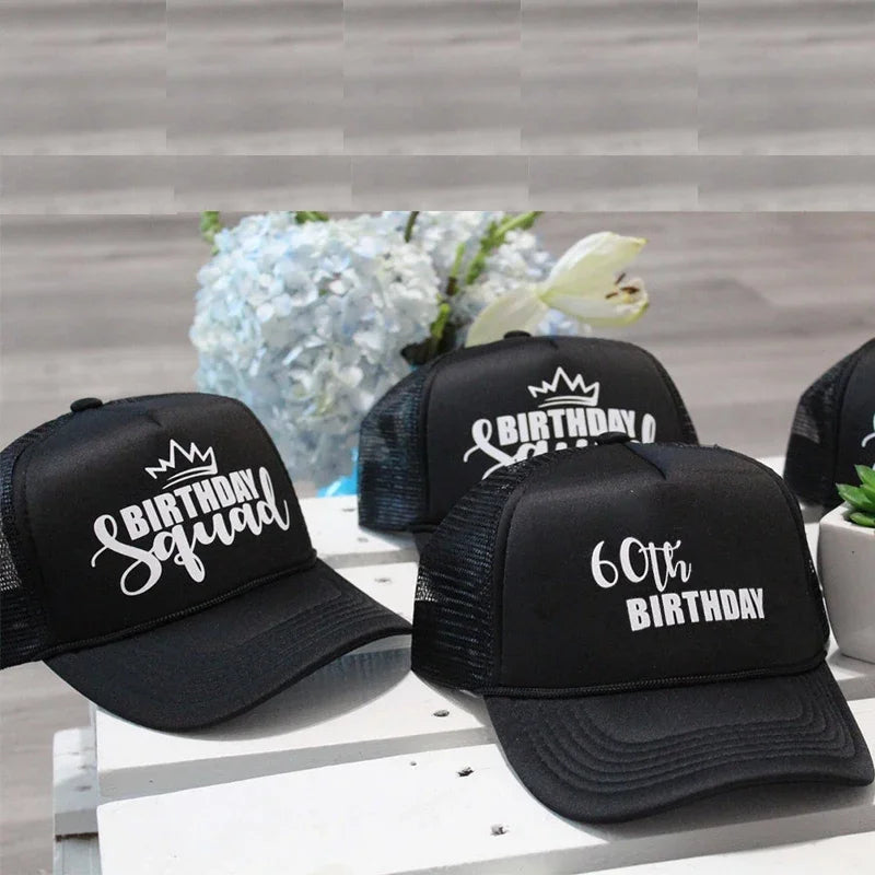 60th Birthday Trucker Hat | Squad Party Gift & Photo Prop Birthday Trucker Hat Peaceful Pleasures Health and Wellness