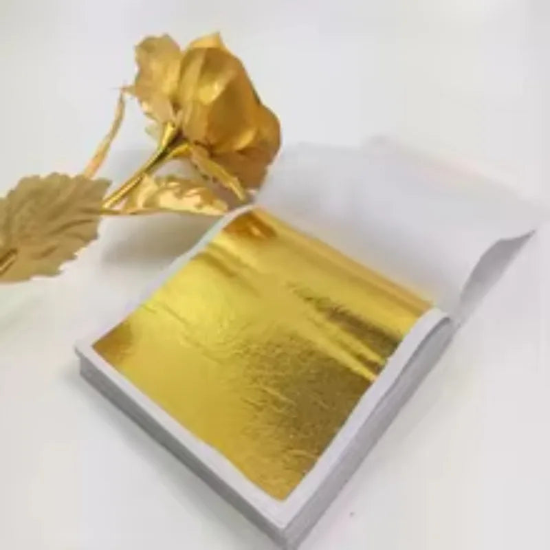 Imitation Gold Leaf Sheets – Metallic Foil for Gilding & Crafts