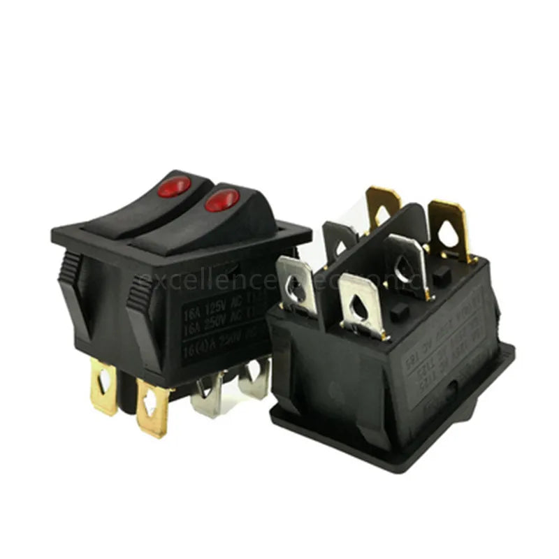 1PCS KCD6 Double Light Rocker Switch 6PIN 4PIN 16A 250V 20A 125V ON-OFF Boat Power Switch Waterproof Cap Peaceful Pleasures Health and Wellness