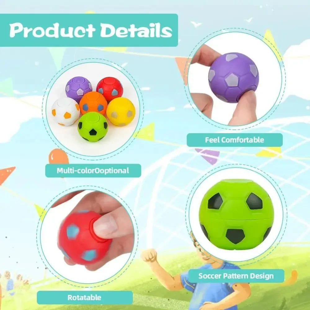 10/30pcs Mini Fidget Spinner Soccer Ball Toy for Kids,Soccer Party Favors Goodie Bag Stuffer,Rotatable Soccer Finger Stress Ball Peaceful Pleasures Health and Wellness