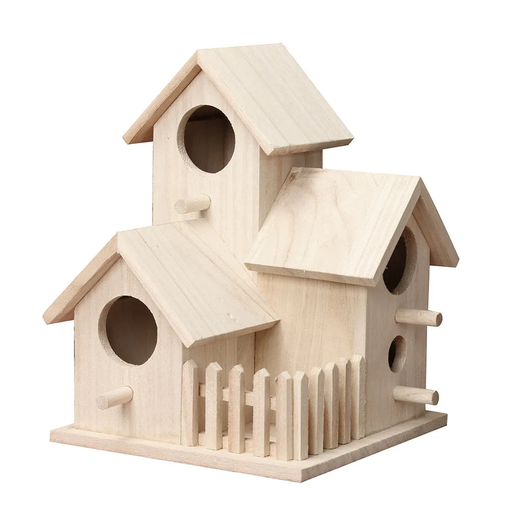 Wooden Hanging Birdhouse | Outdoor Garden Bird Nest Box Hanging Birdhouse Peaceful Pleasures Health and Wellness