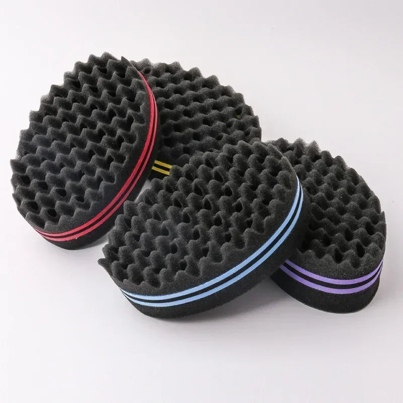 Oval Double Sides Magic Twist Hair Brush Sponge Brush For Natural Afro Coil Wave Dread Sponge Brushes Hair Braids Braiding Hair Peaceful Pleasures Health and Wellness