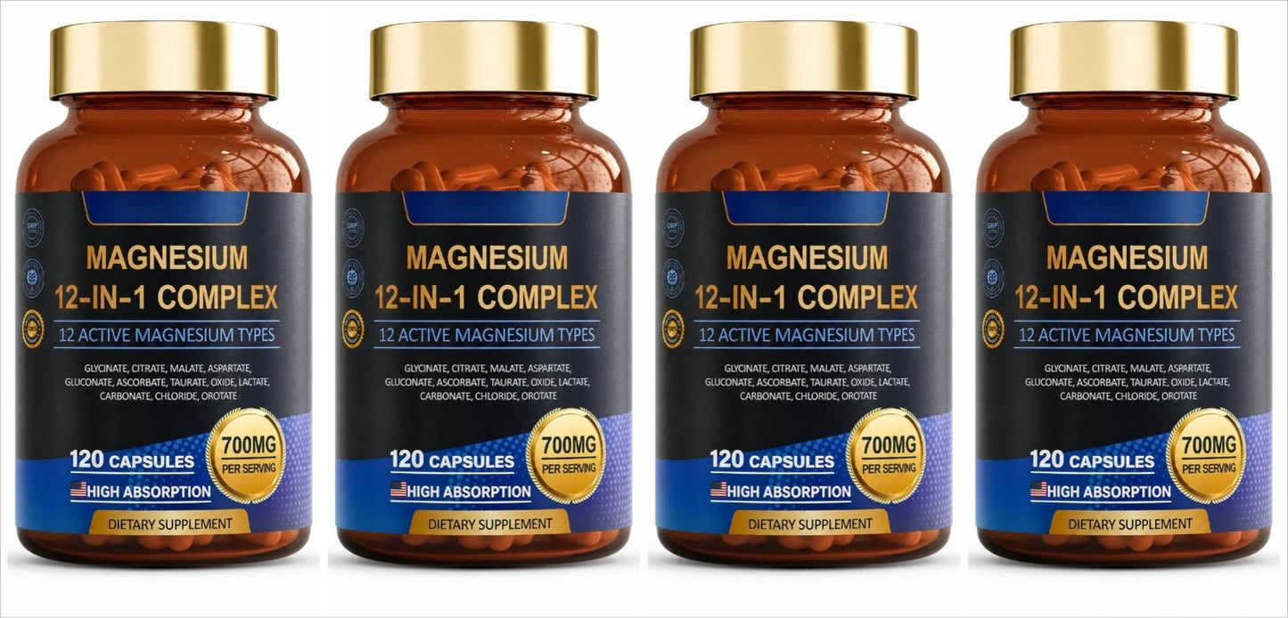 Magnesium 12-in-1 Complex | 12 Active Forms | 120 Capsules