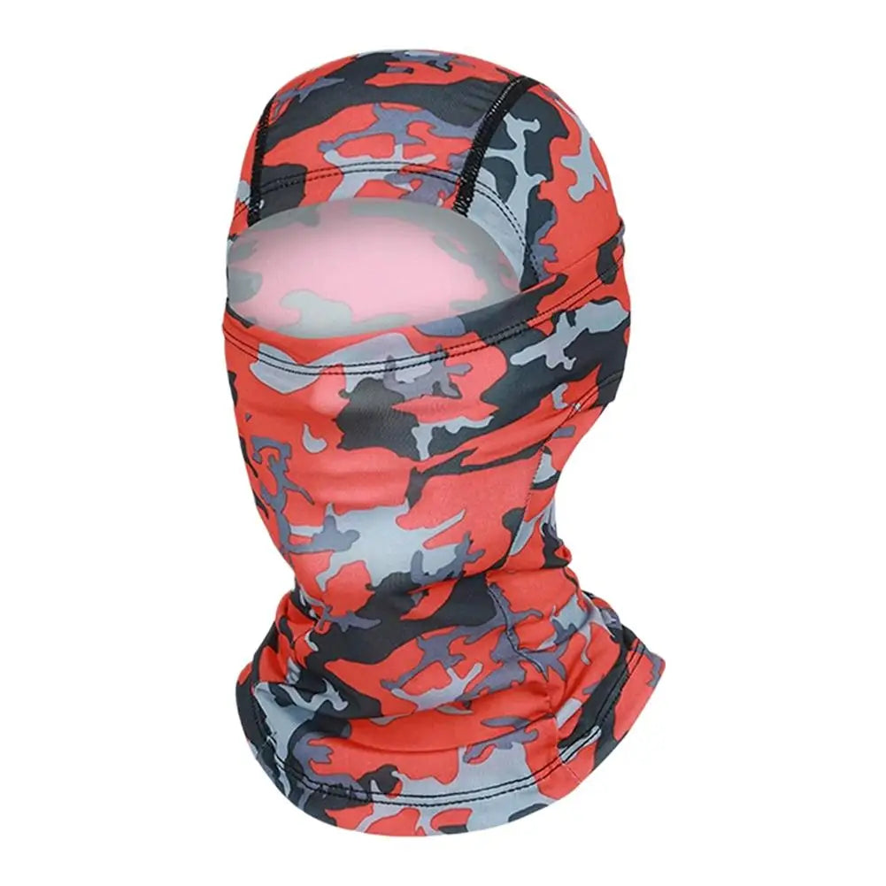 Full Face Mask for Men Women Camouflage Motorcycle Balaclava Quick Dry Cycling Headwear Fishing Skiing Sun Hood Hat 10 Colors Peaceful Pleasures Health and Wellness Red