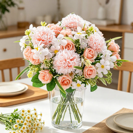 Artificial Silk Rose Bouquet – Wedding & Home Décor Artificial Flower Bouquet Peaceful Pleasures Health and Wellness