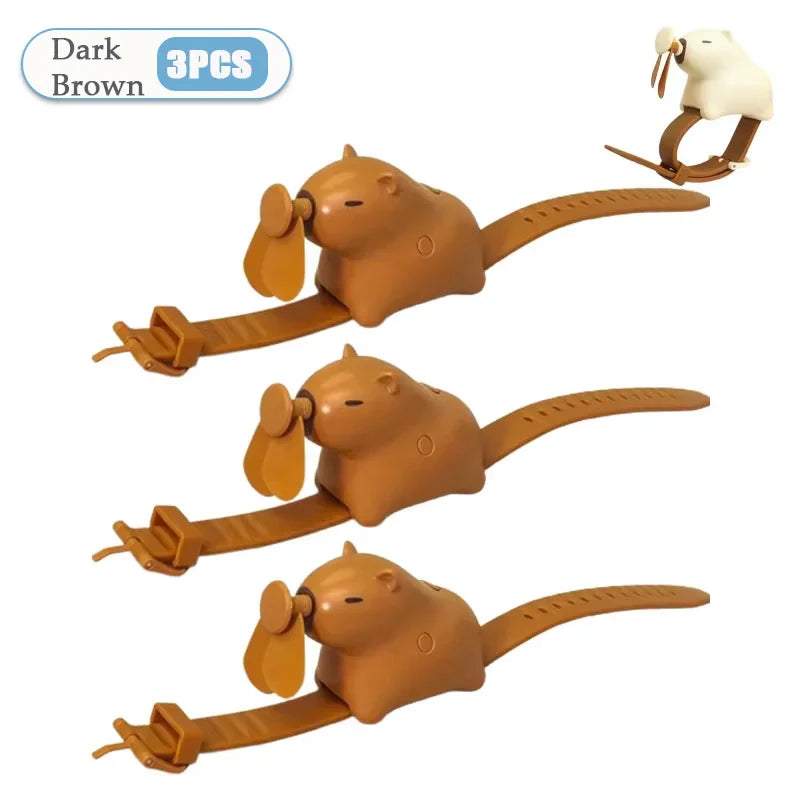 Capybara Wrist Fan – USB Rechargeable Wearable Watch Fan