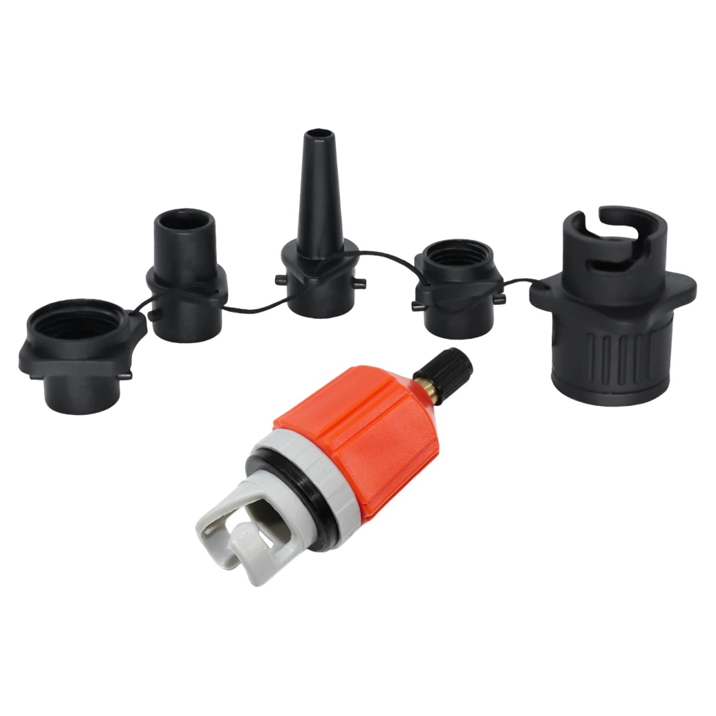 4 In 1 Inflatable Boat Air Pump Nylon Material Multifunctional Conversion Head Lightweight for Camping Surfing Short Trips Use Peaceful Pleasures Health and Wellness Orange