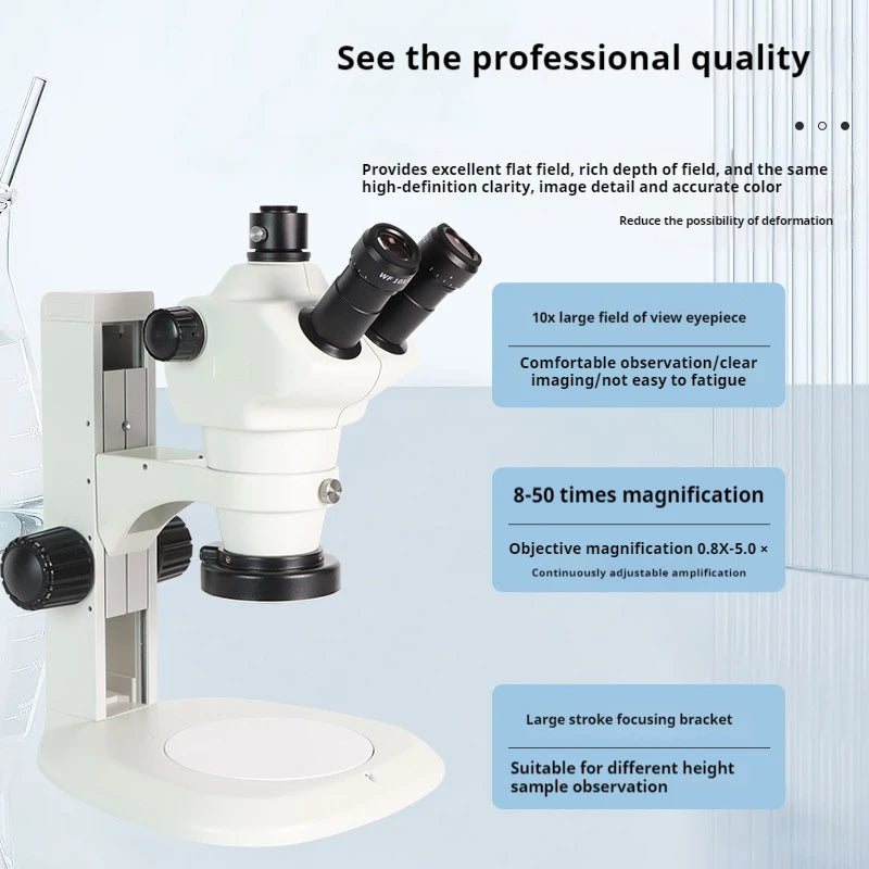 High Definition Three Eye Electron Microscope Ccd Industrial Camera Video Stereo Microscope Peaceful Pleasures Health and Wellness