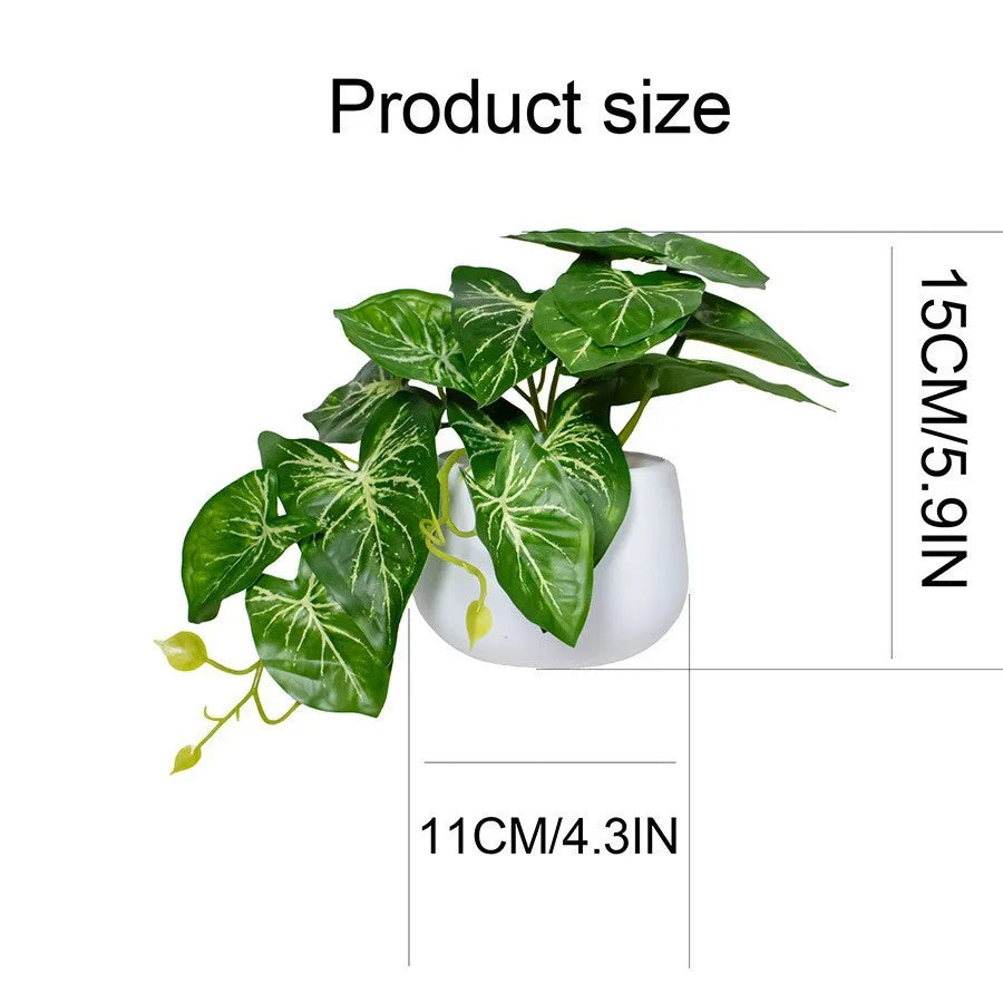 Artificial Bonsai Plant Pot | Fake Foliage Desktop Home Decor