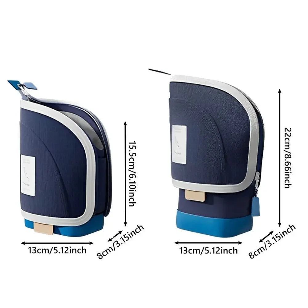New Fashion 2-in-1 Standing Pencil Case Portable Vertical Student Pen Holder Retractable Pencil Bag Desk Supplies Holders Peaceful Pleasures Health and Wellness