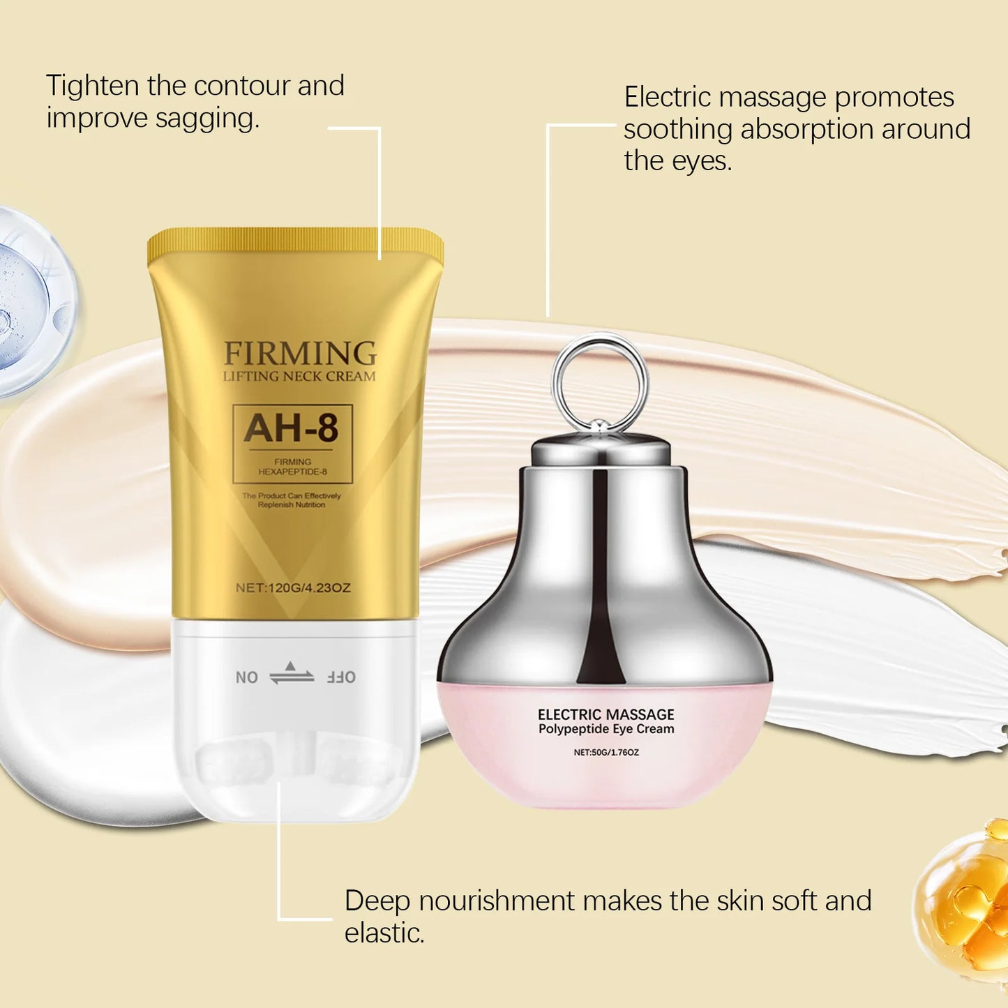 Face Firm Care Kit Tighten Eye Skin Improve Neck Firmness Relieve Skins Fatigue Brighten Tone Nourish Face Shaping Contour Kit Peaceful Pleasures Health and Wellness