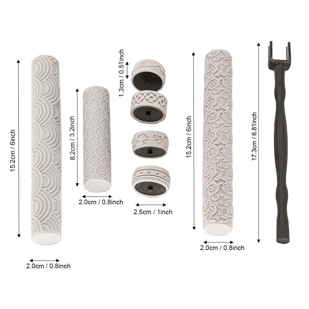 KEOKER Polymer Clay Texture Roller - Great for Making Earrings, Like Texture Sheets, Works with Clay Cutters (Floral) Peaceful Pleasures Health and Wellness