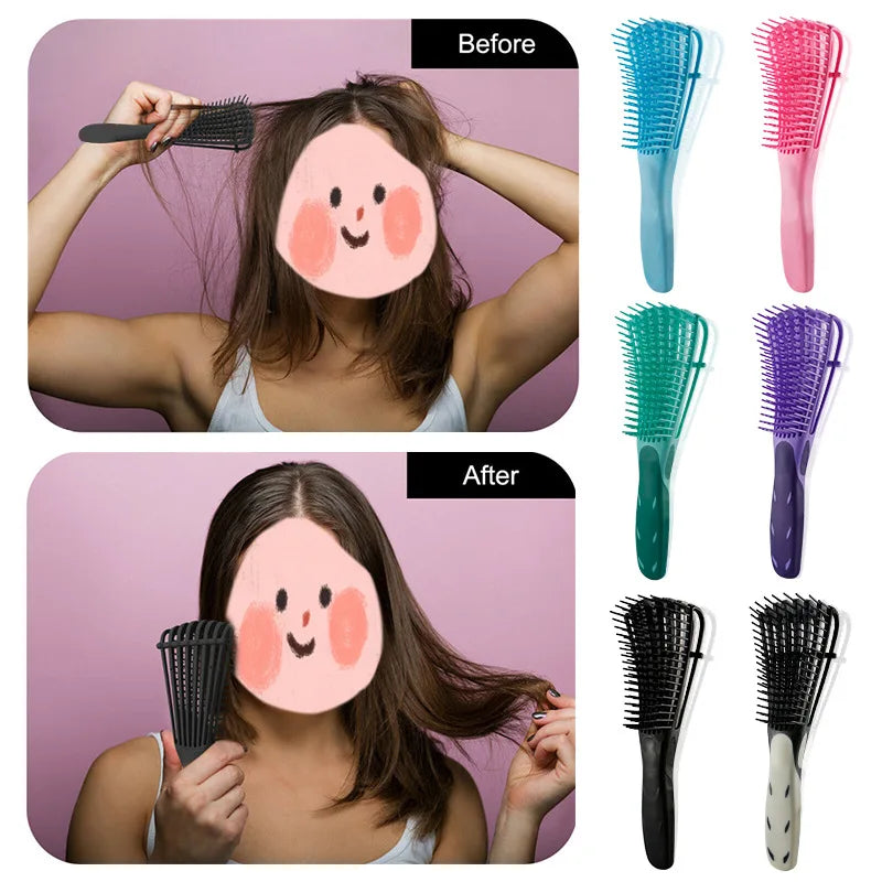 1Pcs Scalp Massage Detangling Brush Anti-Static Smooth Removes Hair Knots Comb For Salon Hairdressing Tools Peaceful Pleasures Health and Wellness