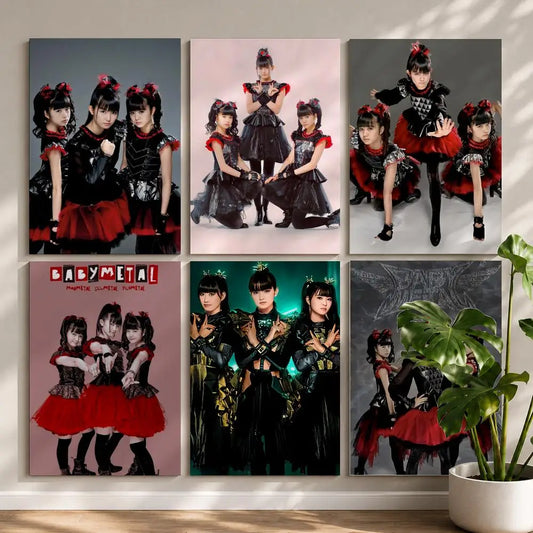 Band B-BABYMETALS Poster HD Self Adhesive Waterproof Wall Art Ideal for Home Office Dorm Bedroom Great Gift Peaceful Pleasures Health and Wellness