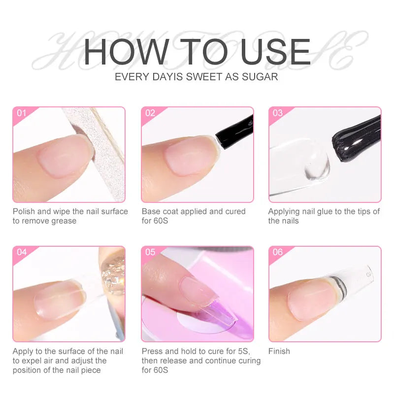 LIMEGIRL Nail Tips Glue Gel 7.5ml uv Glue for false Nail Gel Polish Manicure Hybrid Gellac Multi-function Strong Gel Nail Polish Peaceful Pleasures Health and Wellness