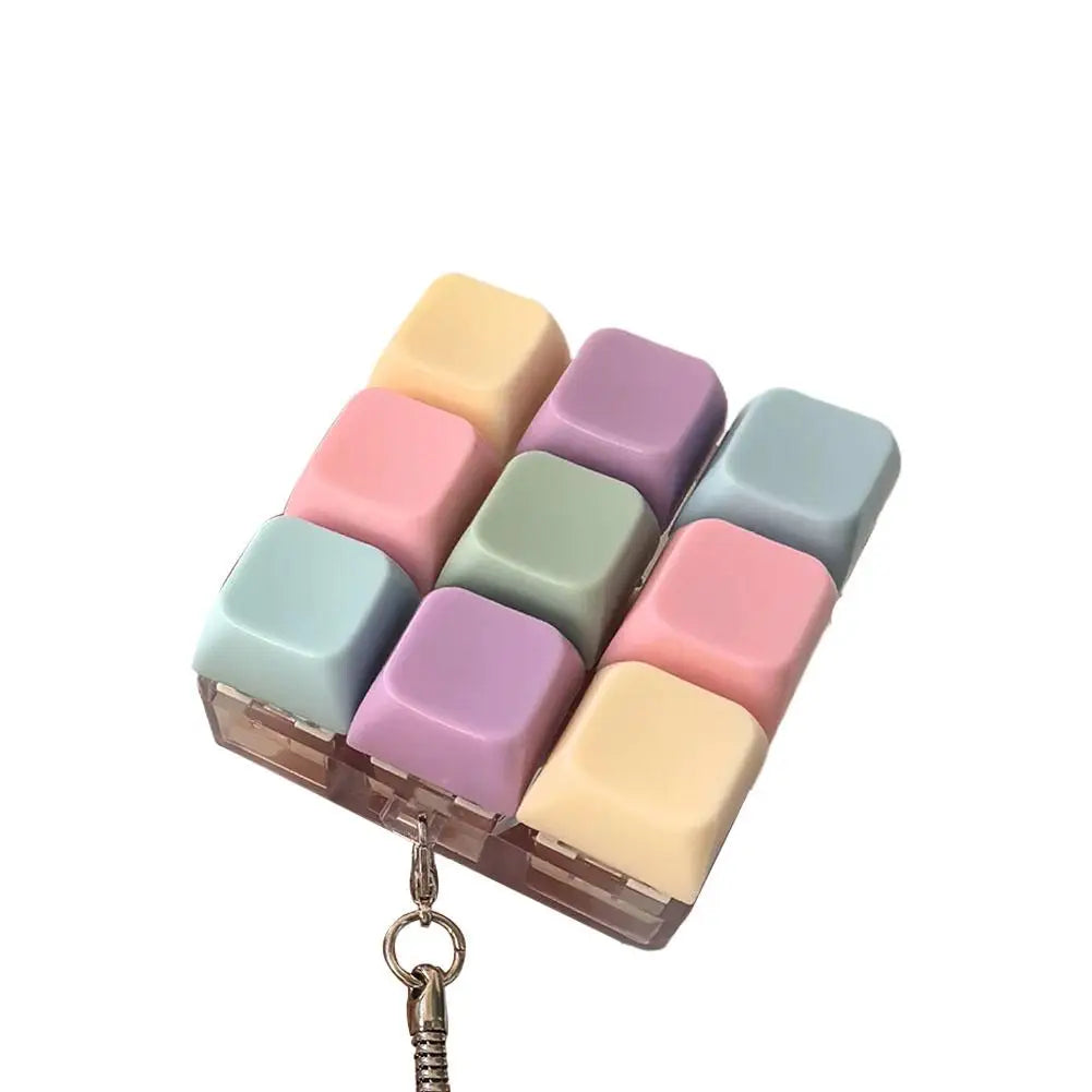 Mechanical Keyboard Fidget Keychain | 1/4/5/9 Key Clicker Toy Fidget Keychain Toy Peaceful Pleasures Health and Wellness D