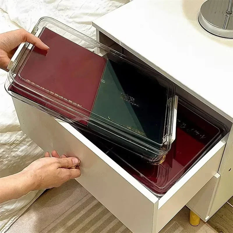 Acrylic A4 Desktop Document & Paper Organizer Box – Dust-Proof