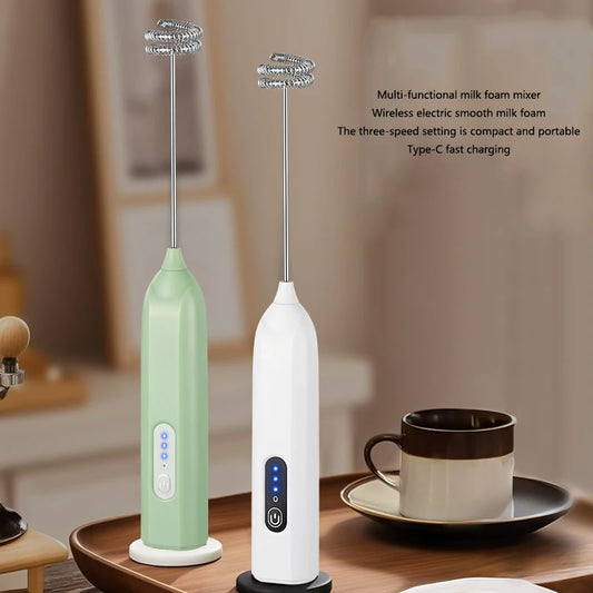 Electric Milk Whisker Portable Coffee Milk Cap Frother Milk Foaming Machine Blender Handheld Wireless Whipper Peaceful Pleasures Health and Wellness