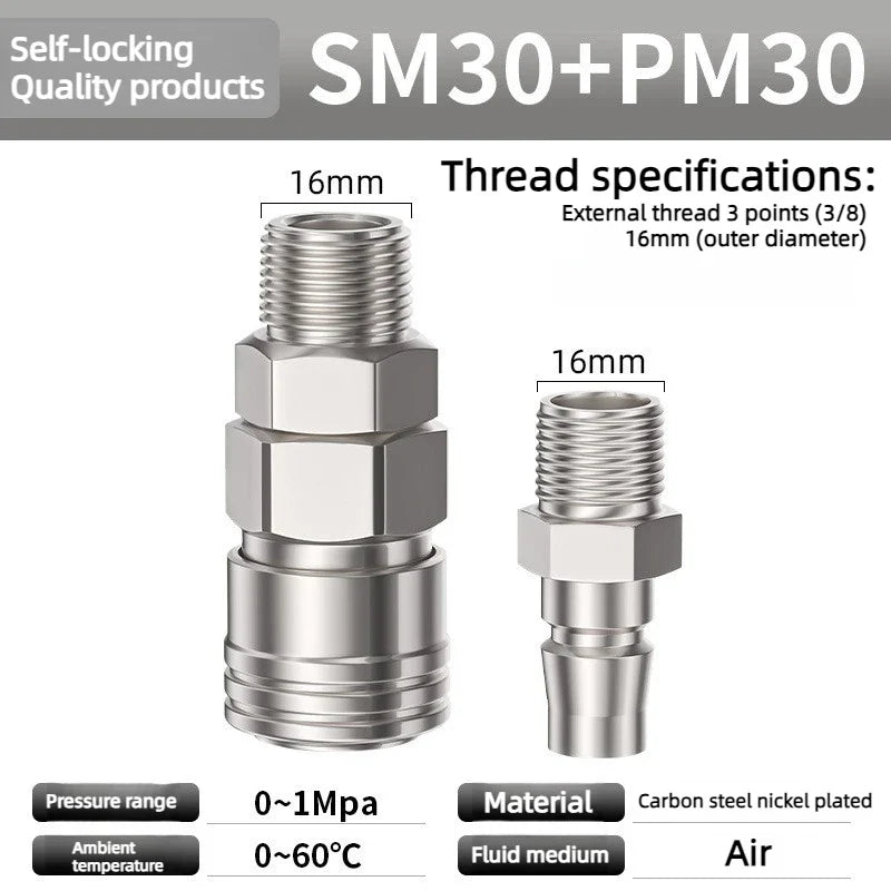 C-Type Pneumatic Quick Coupling for Air Compressor | CE Rated