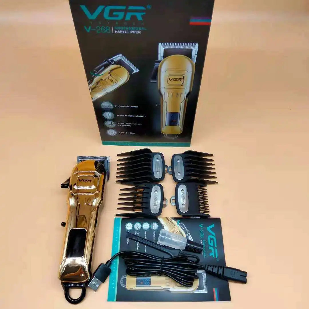 VGR 268 Hair Clipper Professional Hair Trimmer Adjustable Hair Cutting Machine Electric Barber Digital Display Clipper for Men Peaceful Pleasures Health and Wellness