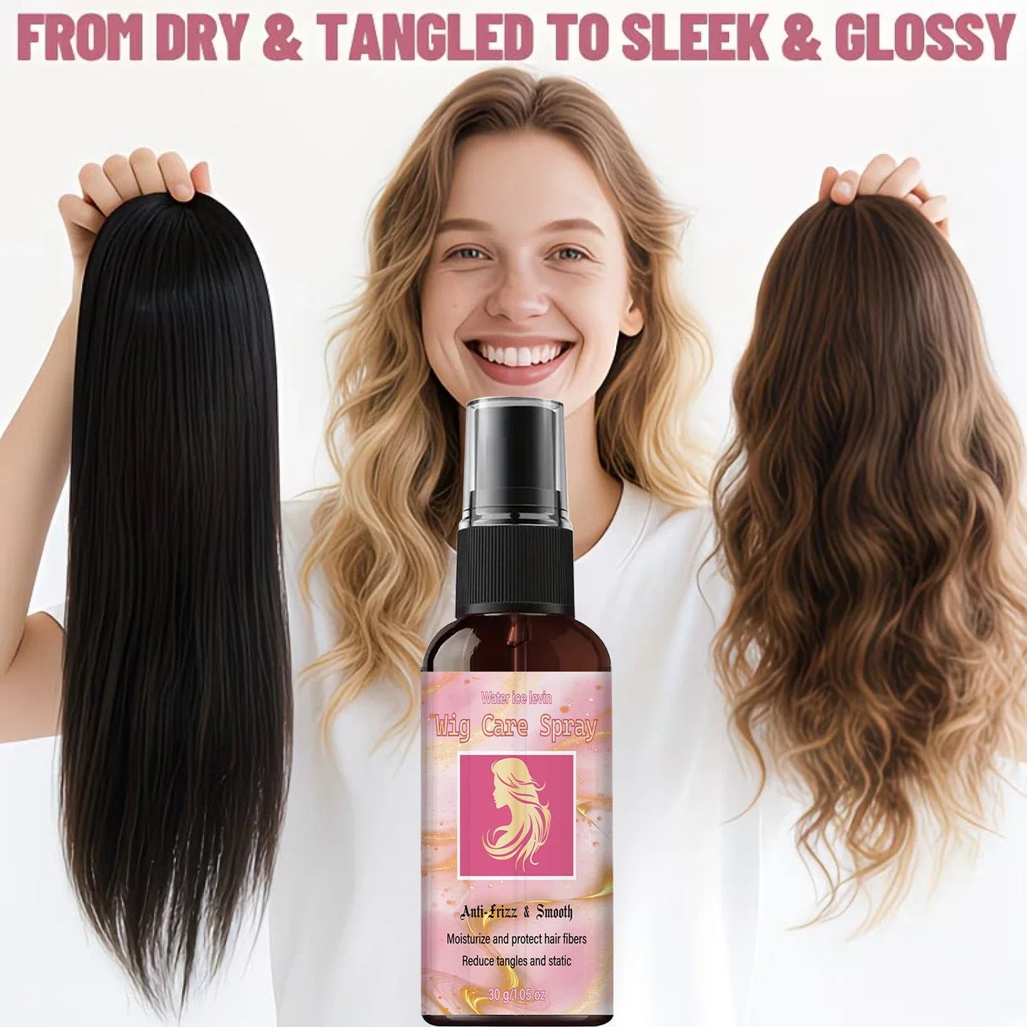 Anti-Frizz Wig Spray – Moisturizing Collagen Conditioner