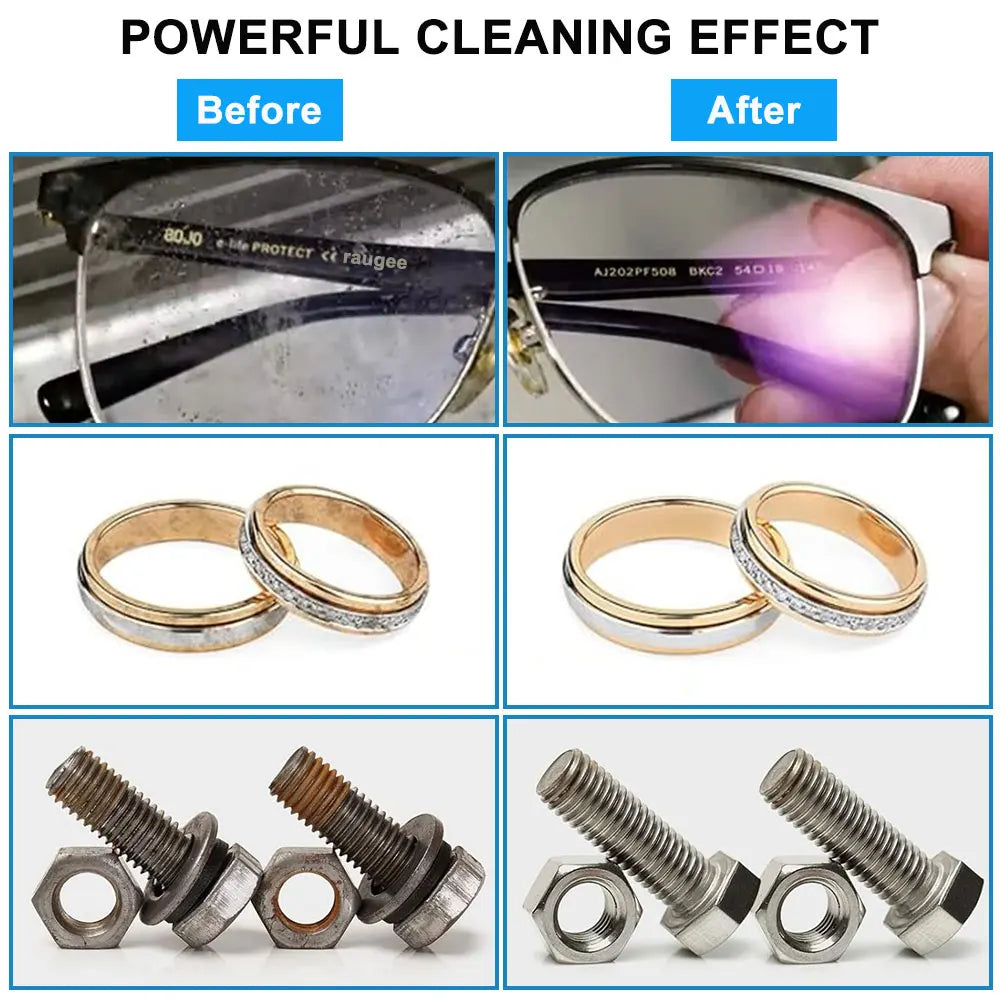 Ultrasonic Cleaner 40KHZ High Frequency Vibration Ultrasonic Washing Bath for Jewelry Watches Denture Glasses Ultrasonic Cleaner Peaceful Pleasures Health and Wellness