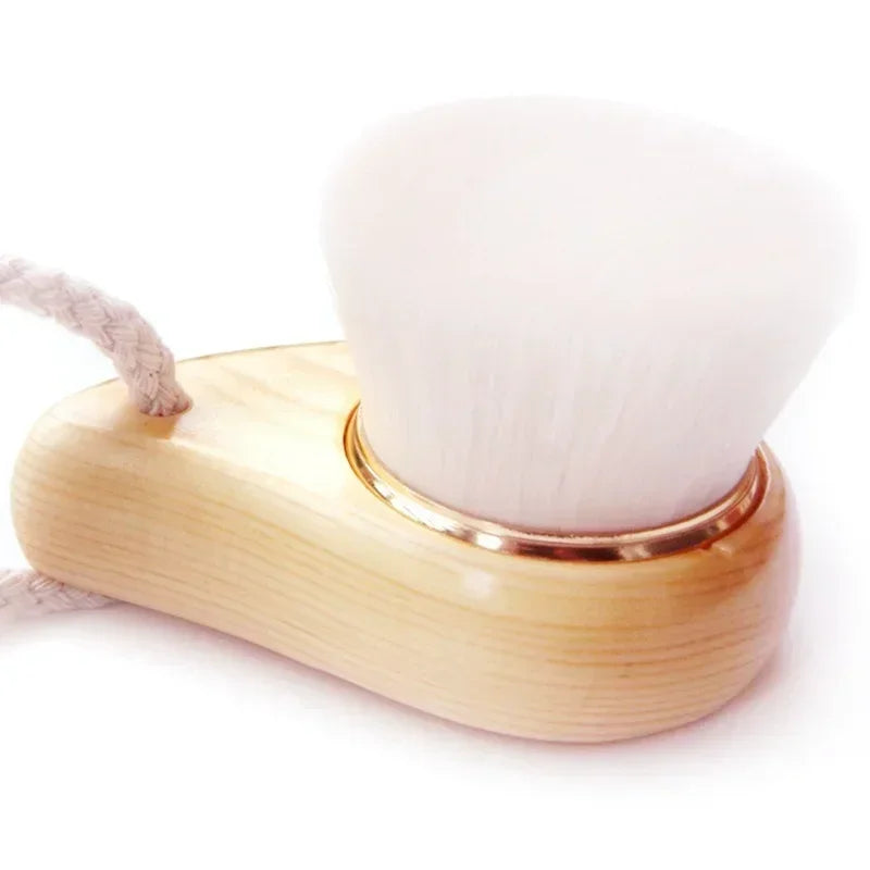 Soft Fiber Hair Exfoliating Blackhead Facial Cleansing Tool Wooden Handle Face Clean Brush Skin Care Tool Peaceful Pleasures Health and Wellness