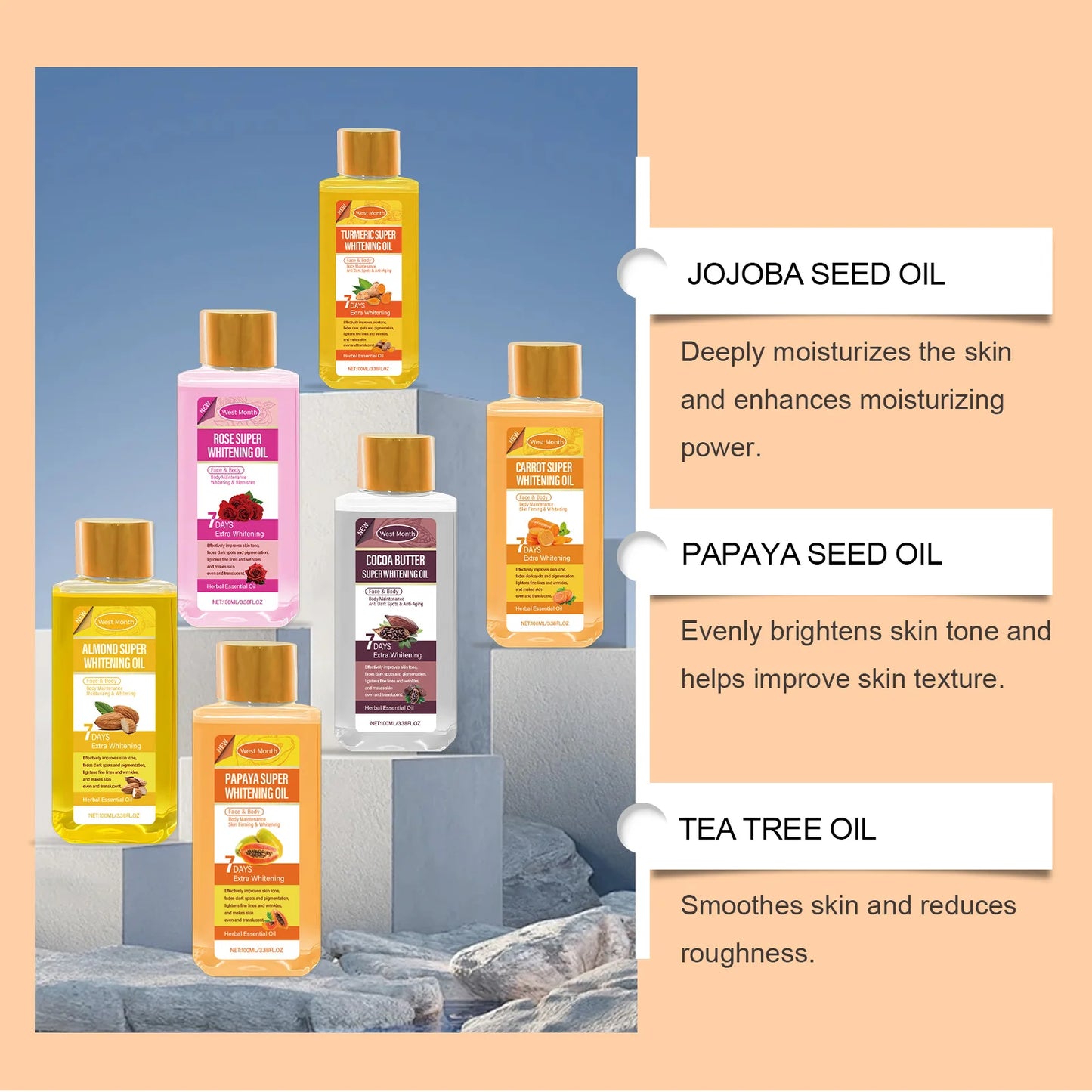 Papaya Whitening Body Oil – Brighten, Moisturize & Anti-Aging