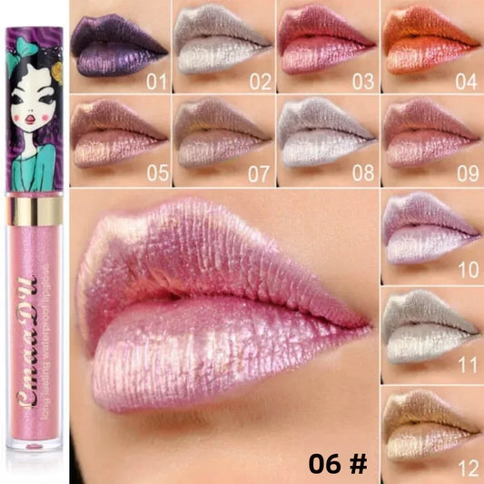 CmaaDu Diamond Shimmer Lip Gloss – Waterproof, 11 Colors Shimmer Lip Gloss Oasis Select