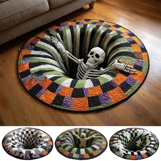 Halloween Optical Illusion Rug | Non-Slip Vortex Floor Mat Decorative Floor Mat Peaceful Pleasures Health and Wellness