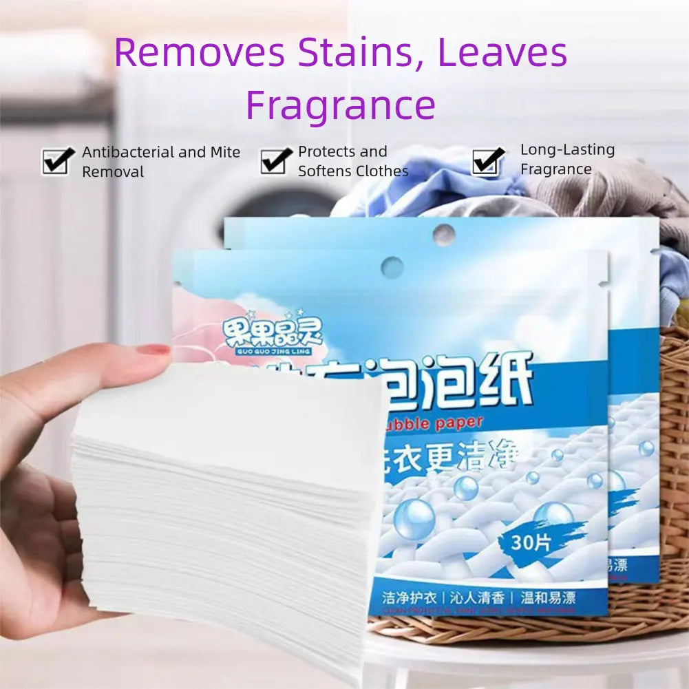 Laundry Bubble Paper Detergents Sheets Underwear Children's Clothing Laundry Soaps Concentrated Laundry Tablets For Home School Peaceful Pleasures Health and Wellness