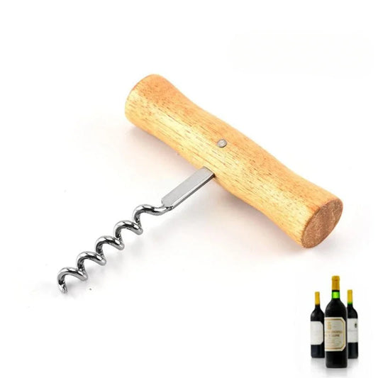 1PCS Cute Wine Opener with Wooden Handle Stainless Steel Corkscrew Wine Bottle Opener Easy Novelty Fun Wine Wing Wood Tools Peaceful Pleasures Health and Wellness