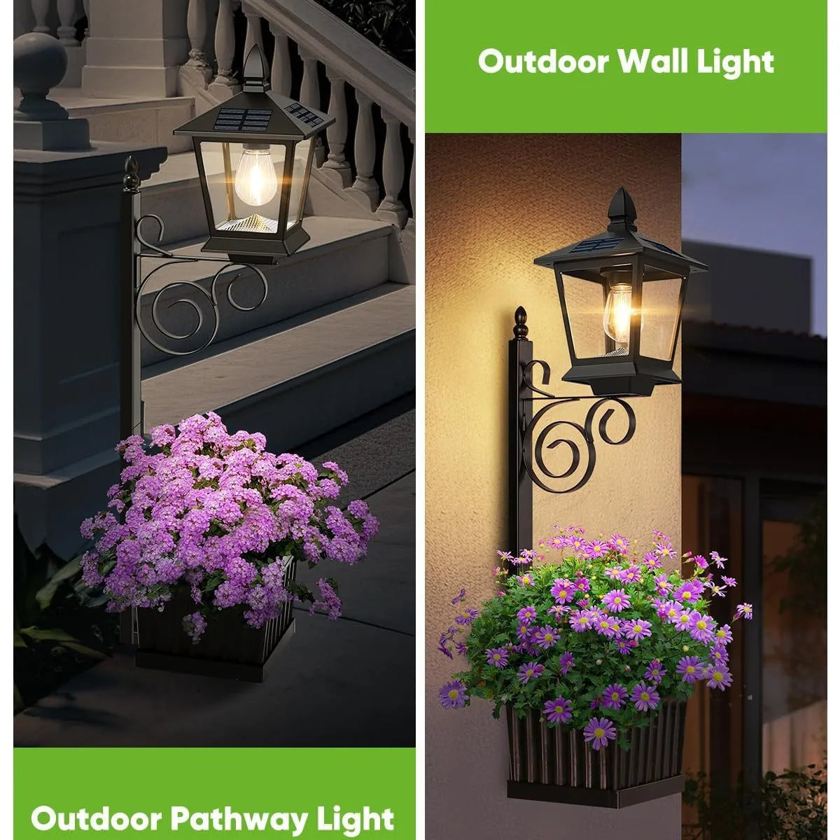 Solar Lamppost with Planter – IP65 Waterproof Outdoor Garden Light