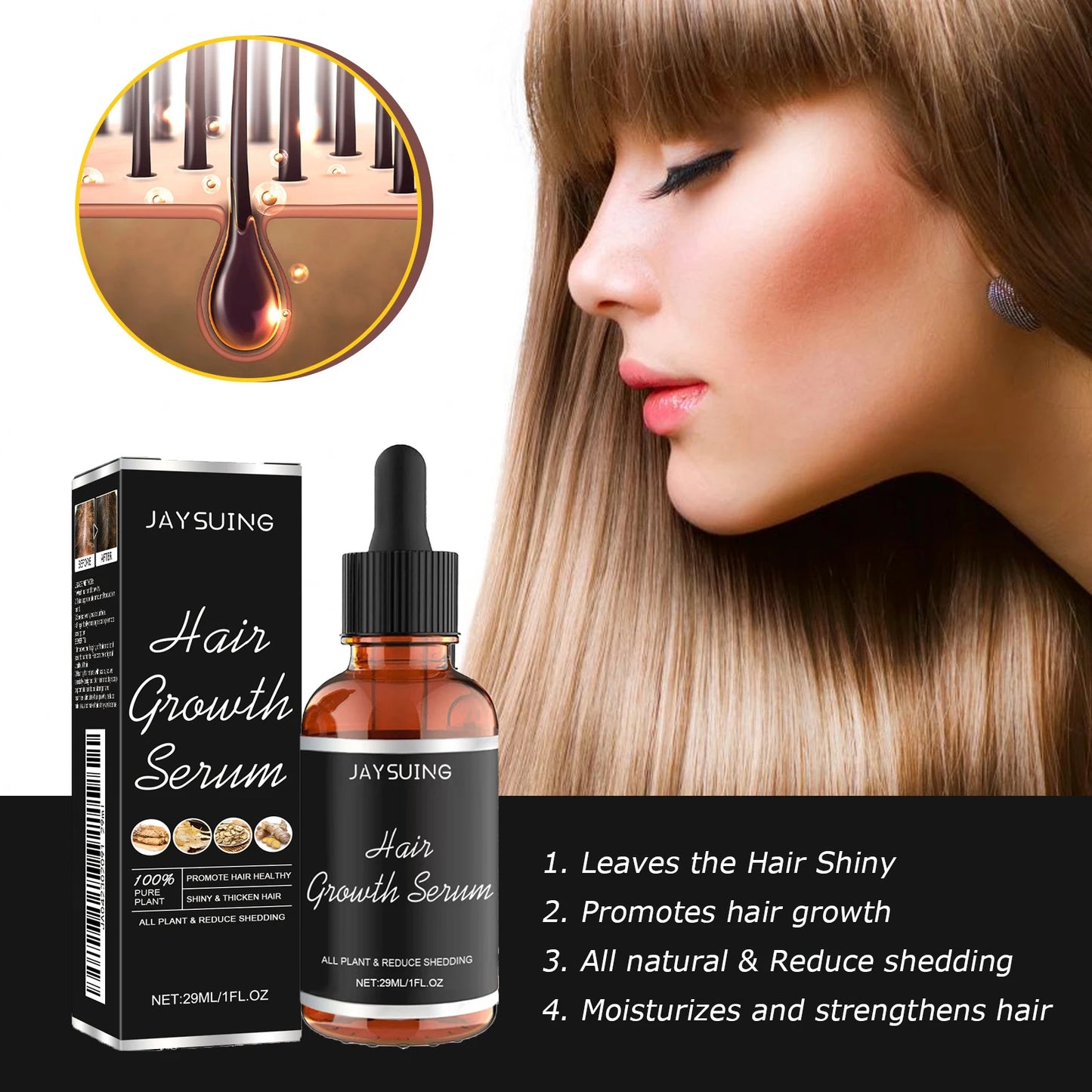 Jaysuing Hair Loss Essence – Scalp Nourishing Regrowth Serum