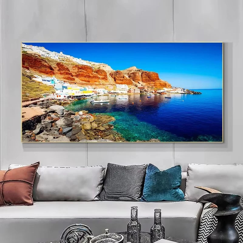 Nature Landscape Canvas Wall Art – Sunshine Forest Lake Print