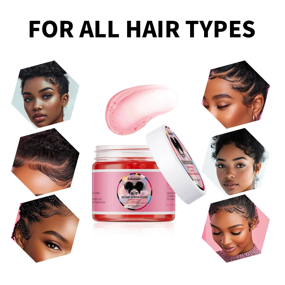 Strong Edge Control Hair Gel Thick Edges Wax Styling Gel Non-Greasy Non-Flaking No White Cast Long Lasting Supports All Hair Typ Peaceful Pleasures Health and Wellness